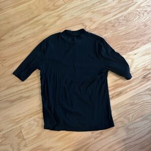 a new day Black Ribbed Mock Neck Top